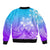 Polynesian Pride Plumeria Flowers Sleeve Zip Bomber Jacket Polynesian Tribal Gradient Purple LT9 - Polynesian Pride