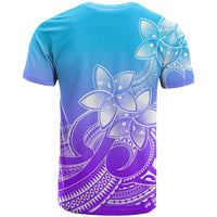 Polynesian Pride Plumeria Flowers T Shirt Polynesian Tribal Gradient Purple LT9 - Polynesian Pride