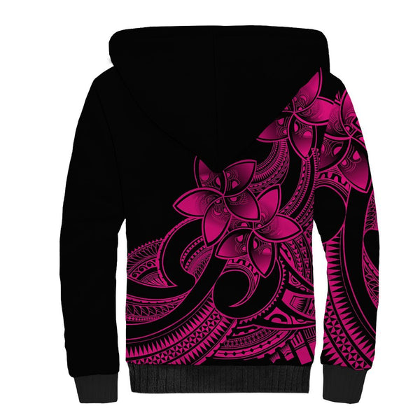 Polynesian Hawaii Sherpa Hoodie Niihau Islands with Pacific Plumeria White Vibe LT9 main image 1