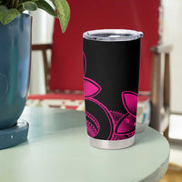 Polynesian Tribal Plumeria Flowers Tumbler Cup Pink Vibe