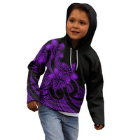 Polynesian Pride Plumeria Flowers Kid Hoodie Polynesian Tribal Purple Vibe LT9 - Polynesian Pride