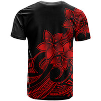 Polynesian Pride Plumeria Flowers T Shirt Polynesian Tribal Red Vibe LT9 - Polynesian Pride