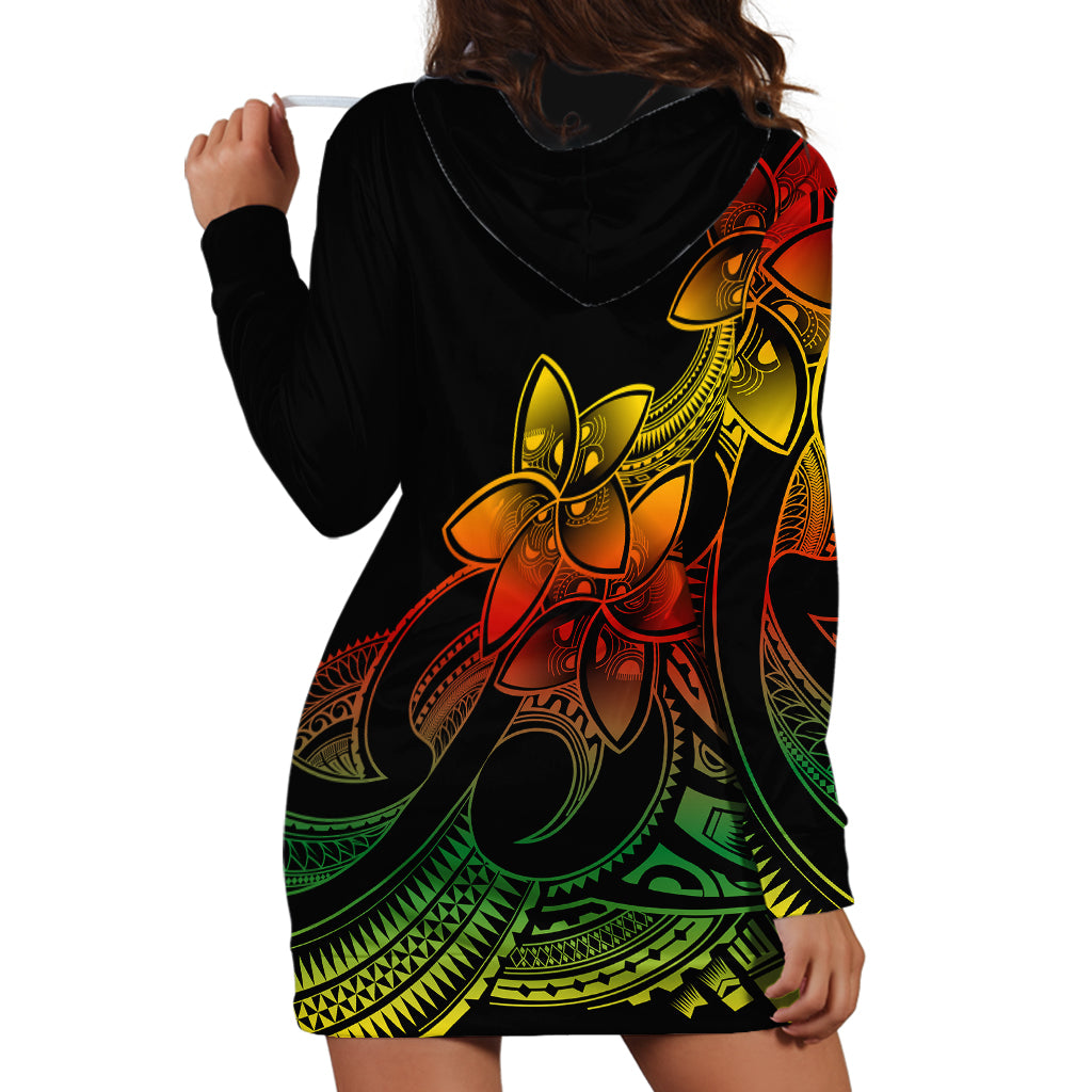 Polynesian Pride Plumeria Flowers Hoodie Dress Polynesian Tribal Reggae Vibe LT9 - Polynesian Pride