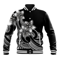 Polynesian Pride Plumeria Flowers Baseball Jacket Polynesian Tribal White Vibe LT9 Unisex White - Polynesian Pride