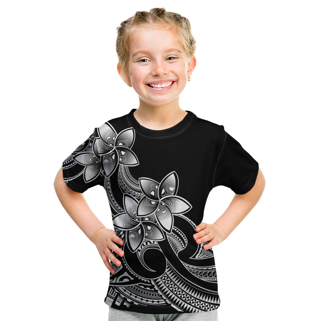 Polynesian Pride Plumeria Flowers Kid T Shirt Polynesian Tribal White Vibe LT9 White - Polynesian Pride