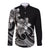Polynesian Pride Plumeria Flowers Long Sleeve Button Shirt Polynesian Tribal White Vibe LT9 Unisex White - Polynesian Pride