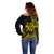 Polynesian Pride Plumeria Flowers Off Shoulder Sweater Polynesian Tribal Yellow Vibe LT9 - Polynesian Pride