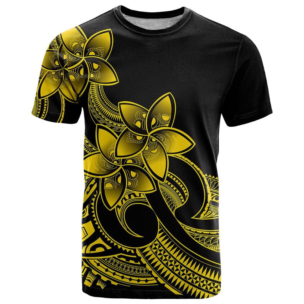 Polynesian Pride Plumeria Flowers T Shirt Polynesian Tribal Yellow Vibe LT9 Yellow - Polynesian Pride