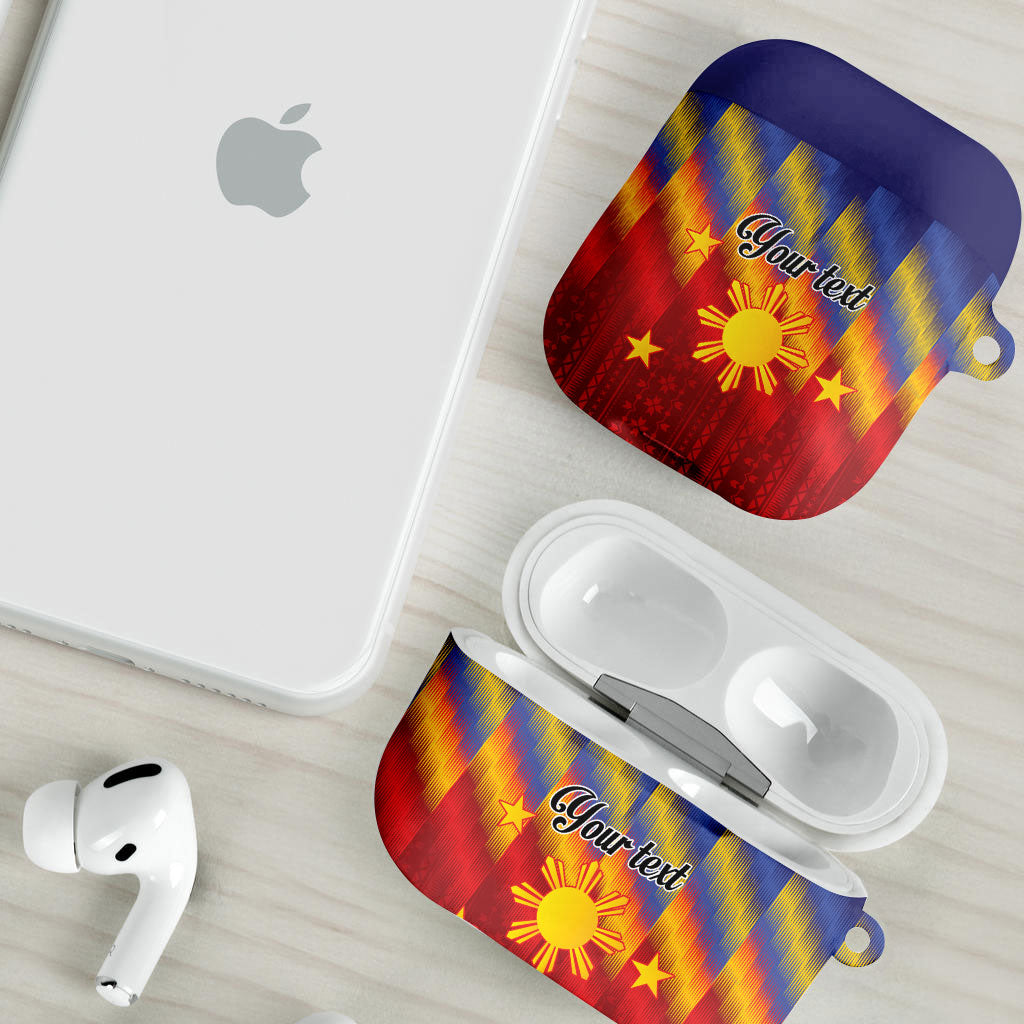 Personalized Philippines Eight Rays Sun AirPods Case Traditional Filipino Igorot Pattern Motif