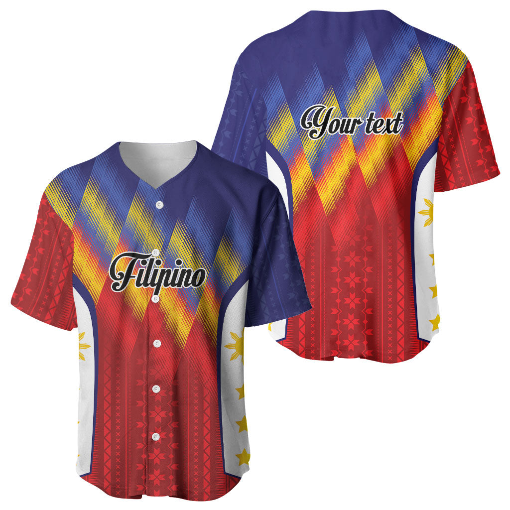 Personalized Philippines Eight Rays Sun Baseball Jersey Traditional Filipino Igorot Pattern Motif
