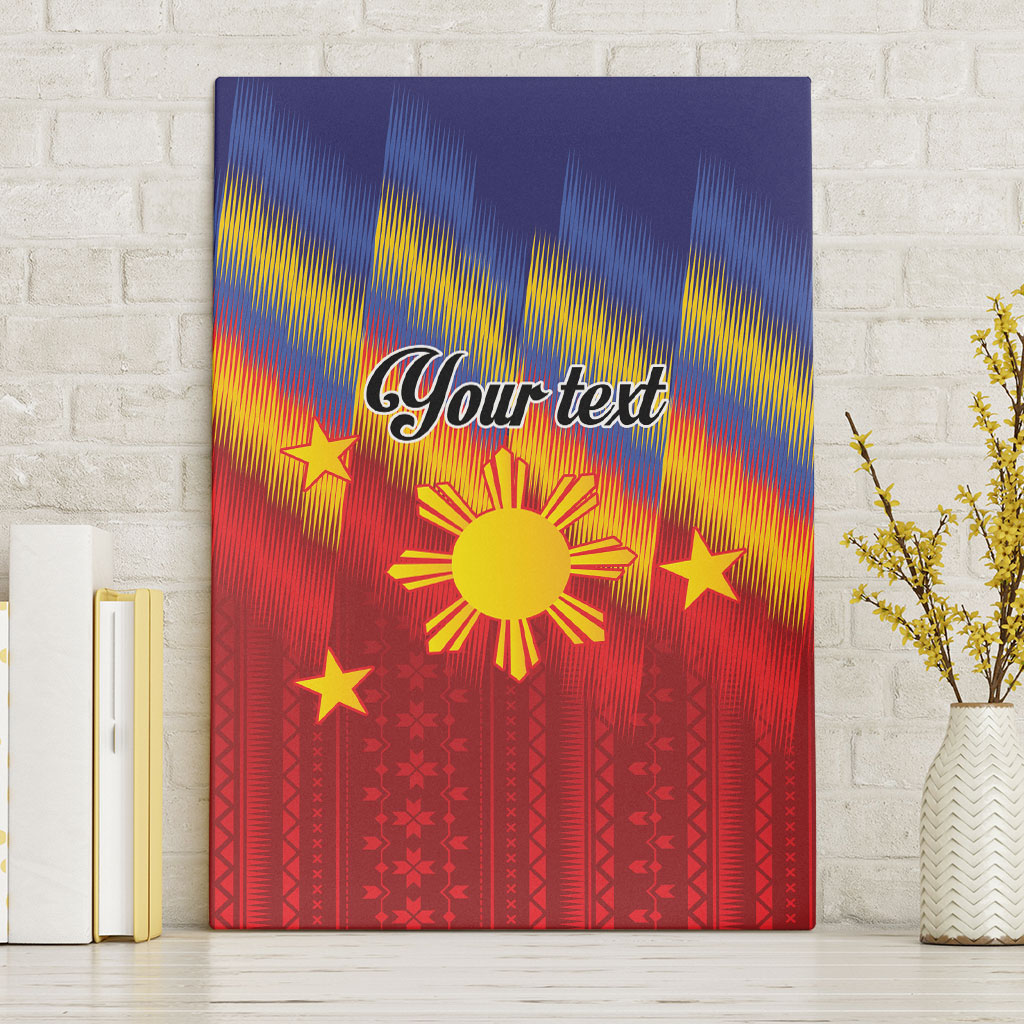 Personalized Philippines Eight Rays Sun Canvas Wall Art Traditional Filipino Igorot Pattern Motif LT9 Without Frame Red - Polynesian Pride