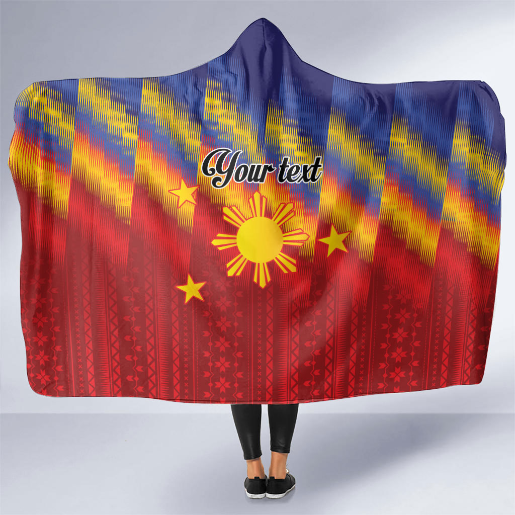 Personalized Philippines Eight Rays Sun Hooded Blanket Traditional Filipino Igorot Pattern Motif