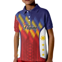 Personalized Philippines Eight Rays Sun Kid Polo Shirt Traditional Filipino Igorot Pattern Motif