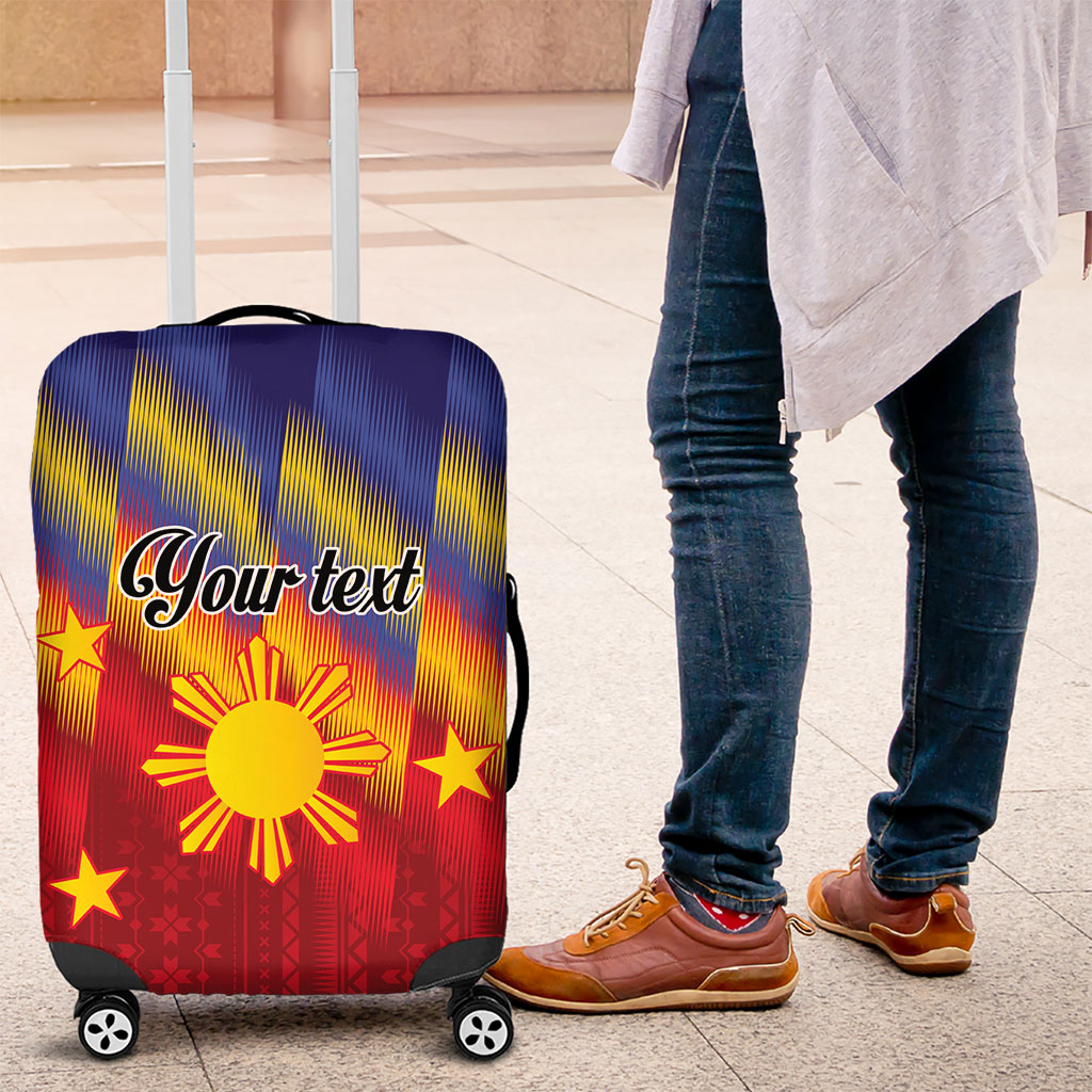 Personalized Philippines Eight Rays Sun Luggage Cover Traditional Filipino Igorot Pattern Motif