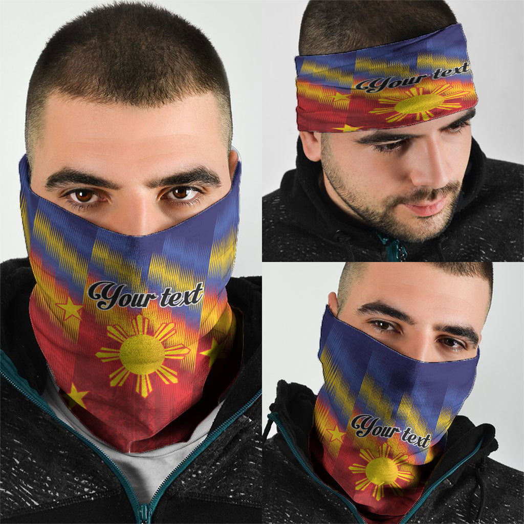 Personalized Philippines Eight Rays Sun Neck Gaiter Traditional Filipino Igorot Pattern Motif
