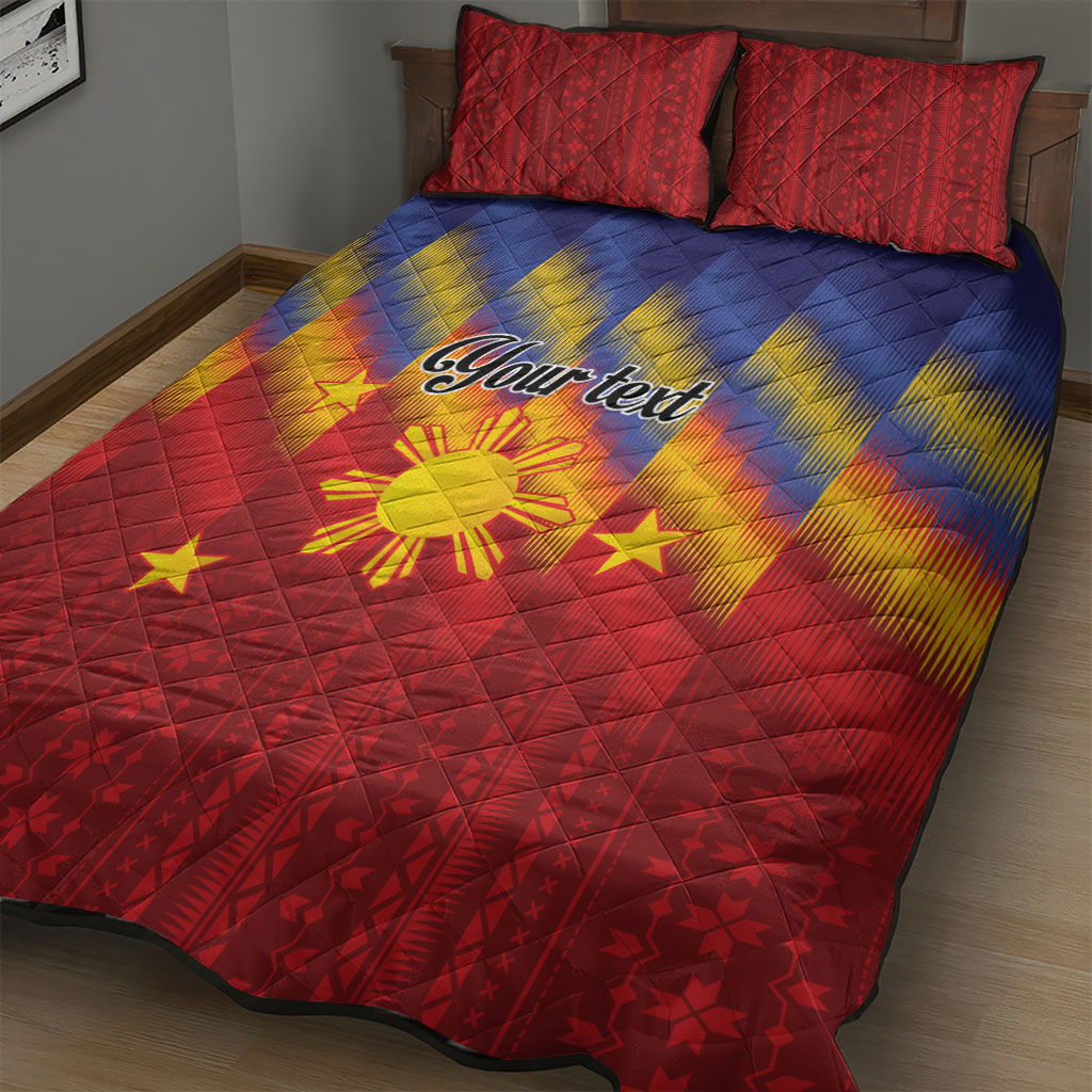 Personalized Philippines Eight Rays Sun Quilt Bed Set Traditional Filipino Igorot Pattern Motif