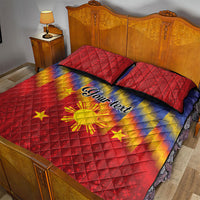 Personalized Philippines Eight Rays Sun Quilt Bed Set Traditional Filipino Igorot Pattern Motif