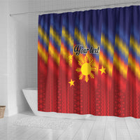 Personalized Philippines Eight Rays Sun Shower Curtain Traditional Filipino Igorot Pattern Motif