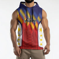 Personalized Philippines Eight Rays Sun Sleeveless Hoodie Traditional Filipino Igorot Pattern Motif