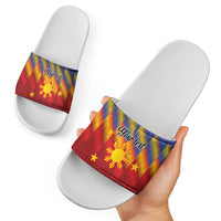 Personalized Philippines Eight Rays Sun Slide Sandals Traditional Filipino Igorot Pattern Motif