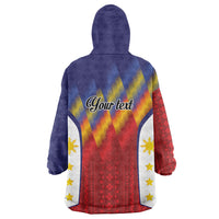Personalized Philippines Eight Rays Sun Wearable Blanket Hoodie Traditional Filipino Igorot Pattern Motif