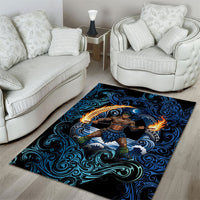Samoa Siva Afi Area Rug Fireknife Fire Dance Pacific Tribal Motif