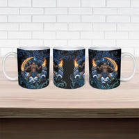 Samoa Siva Afi Ceramic Mug Fireknife Fire Dance Pacific Tribal Motif