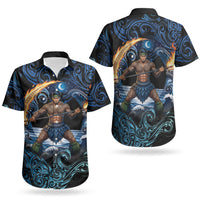 Samoa Siva Afi Couples Matching Puletasi and Hawaiian Shirt Fireknife Fire Dance Pacific Tribal Motif