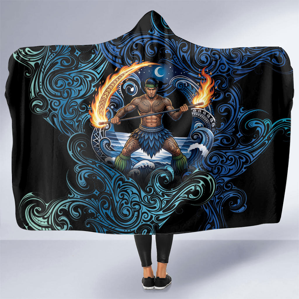 Samoa Siva Afi Hooded Blanket Fireknife Fire Dance Pacific Tribal Motif