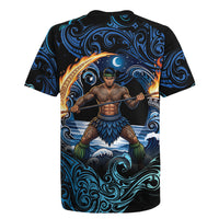 Samoa Siva Afi Rugby Jersey Fireknife Fire Dance Pacific Tribal Motif