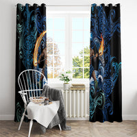 Samoa Siva Afi Window Curtain Fireknife Fire Dance Pacific Tribal Motif