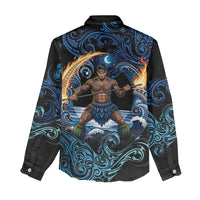 Samoa Siva Afi Women Casual Shirt Fireknife Fire Dance Pacific Tribal Motif