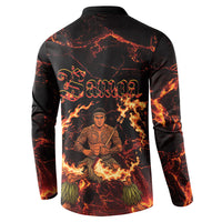 Samoa Siva Afi Dance Fireknife Button Sweatshirt Polynesian Heritage Fire Dance
