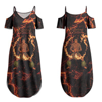 Samoa Siva Afi Dance Fireknife Couples Matching Summer Maxi Dress and Hawaiian Shirt Polynesian Heritage Fire Dance