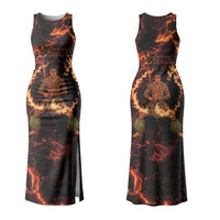 Samoa Siva Afi Dance Fireknife Couples Matching Tank Maxi Dress and Hawaiian Shirt Polynesian Heritage Fire Dance