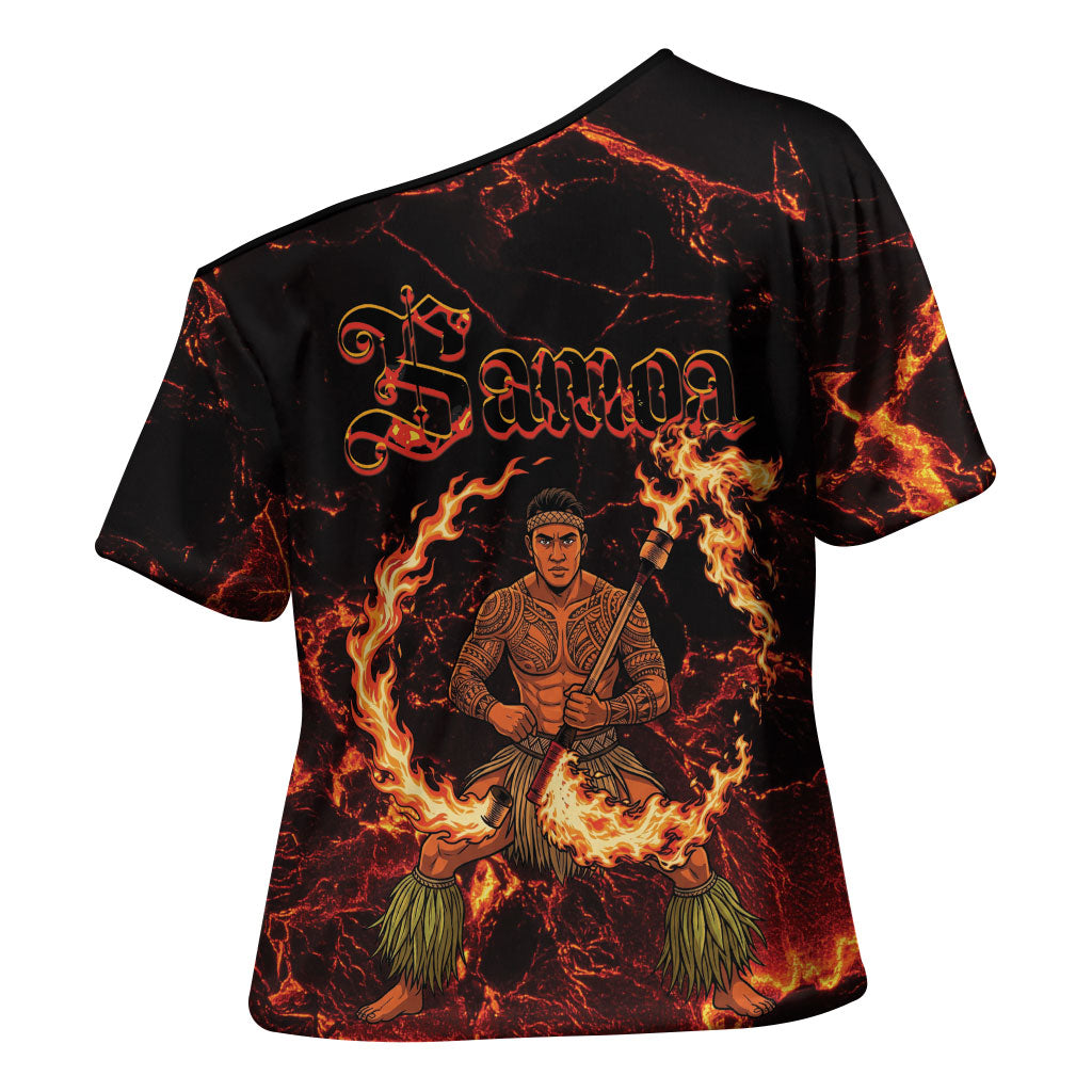 Samoa Siva Afi Dance Fireknife Cross Shoulder Shirt Polynesian Heritage Fire Dance