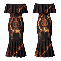Samoa Siva Afi Dance Fireknife Family Matching Mermaid Dress and Hawaiian Shirt Polynesian Heritage Fire Dance