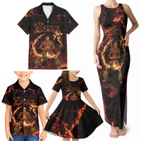 Samoa Siva Afi Dance Fireknife Family Matching Tank Maxi Dress and Hawaiian Shirt Polynesian Heritage Fire Dance