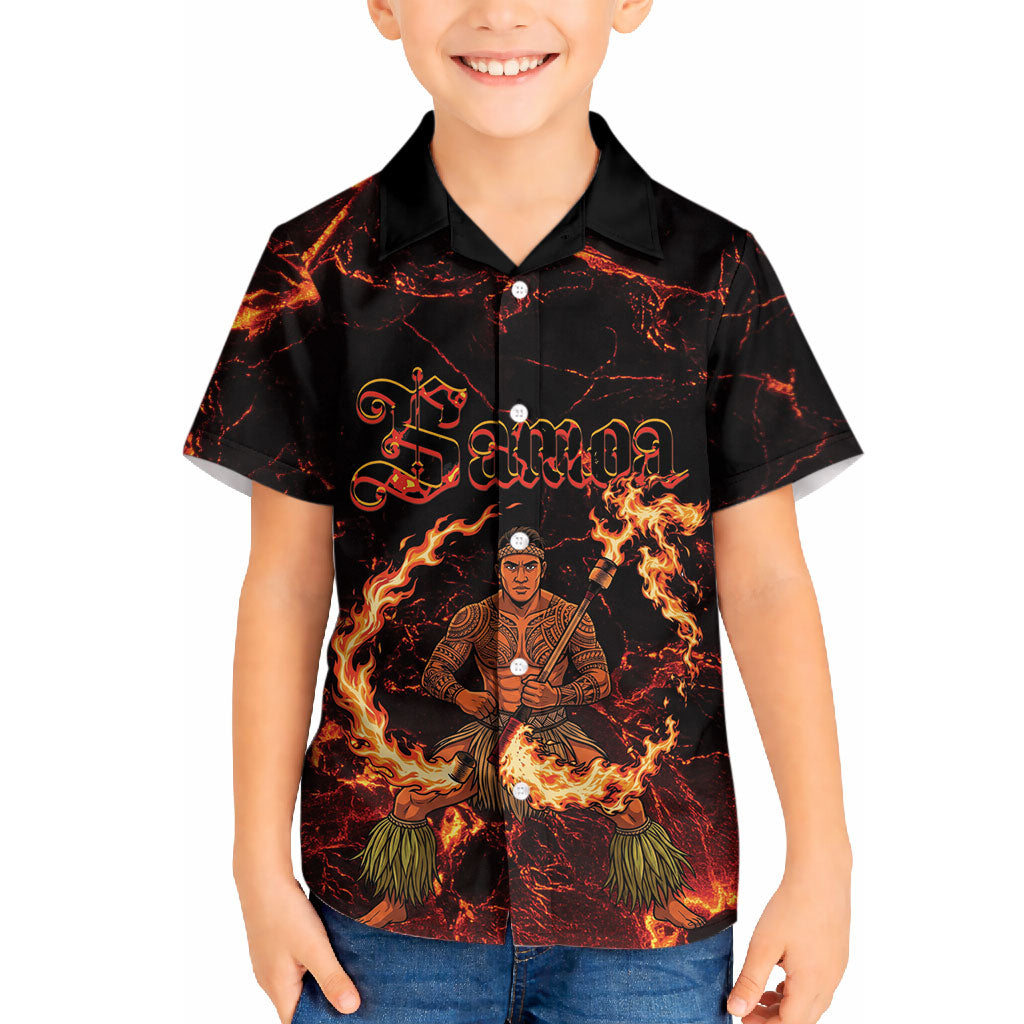 Samoa Siva Afi Dance Fireknife Hawaiian Shirt Polynesian Heritage Fire Dance