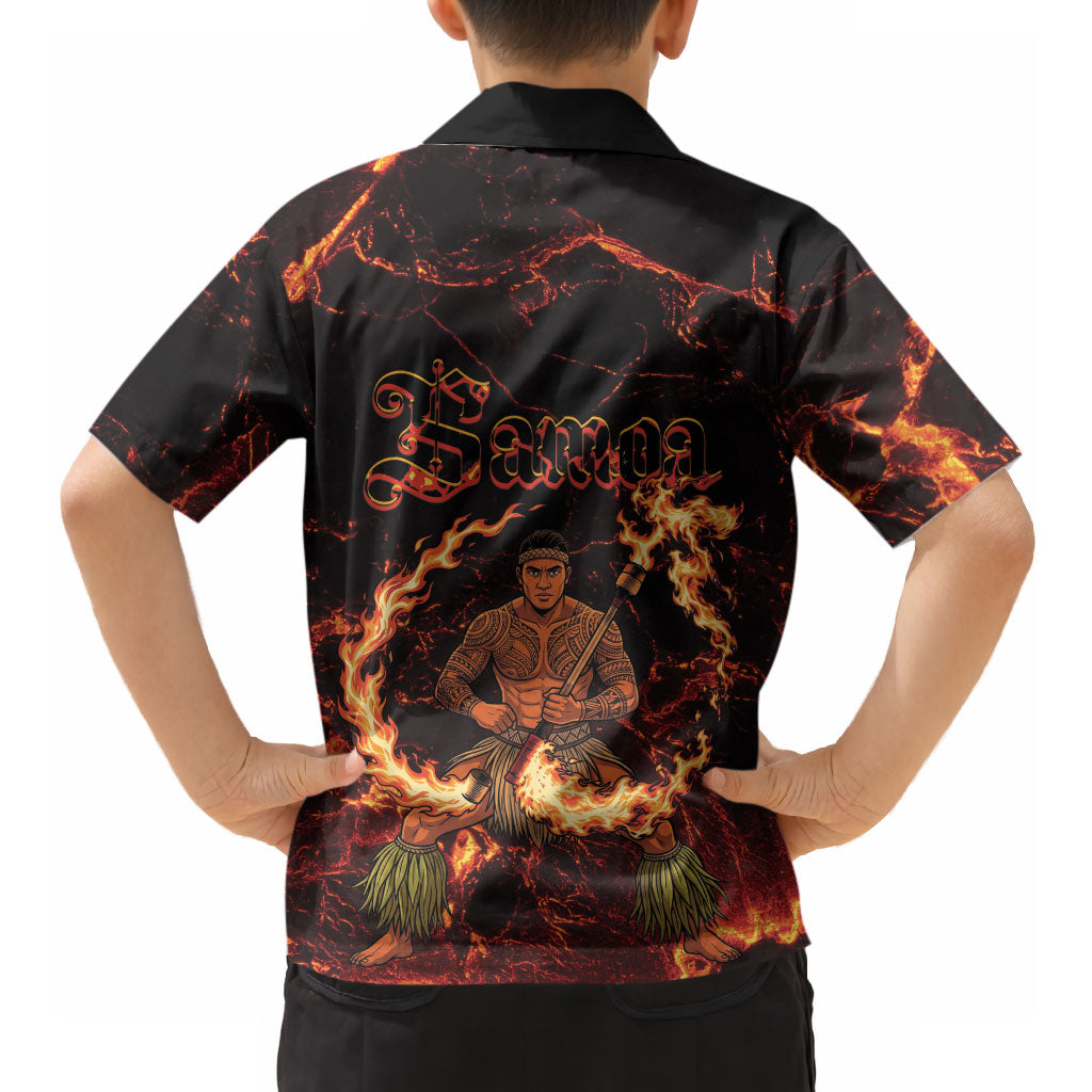 Samoa Siva Afi Dance Fireknife Hawaiian Shirt Polynesian Heritage Fire Dance
