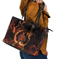 Samoa Siva Afi Dance Fireknife Leather Tote Bag Polynesian Heritage Fire Dance