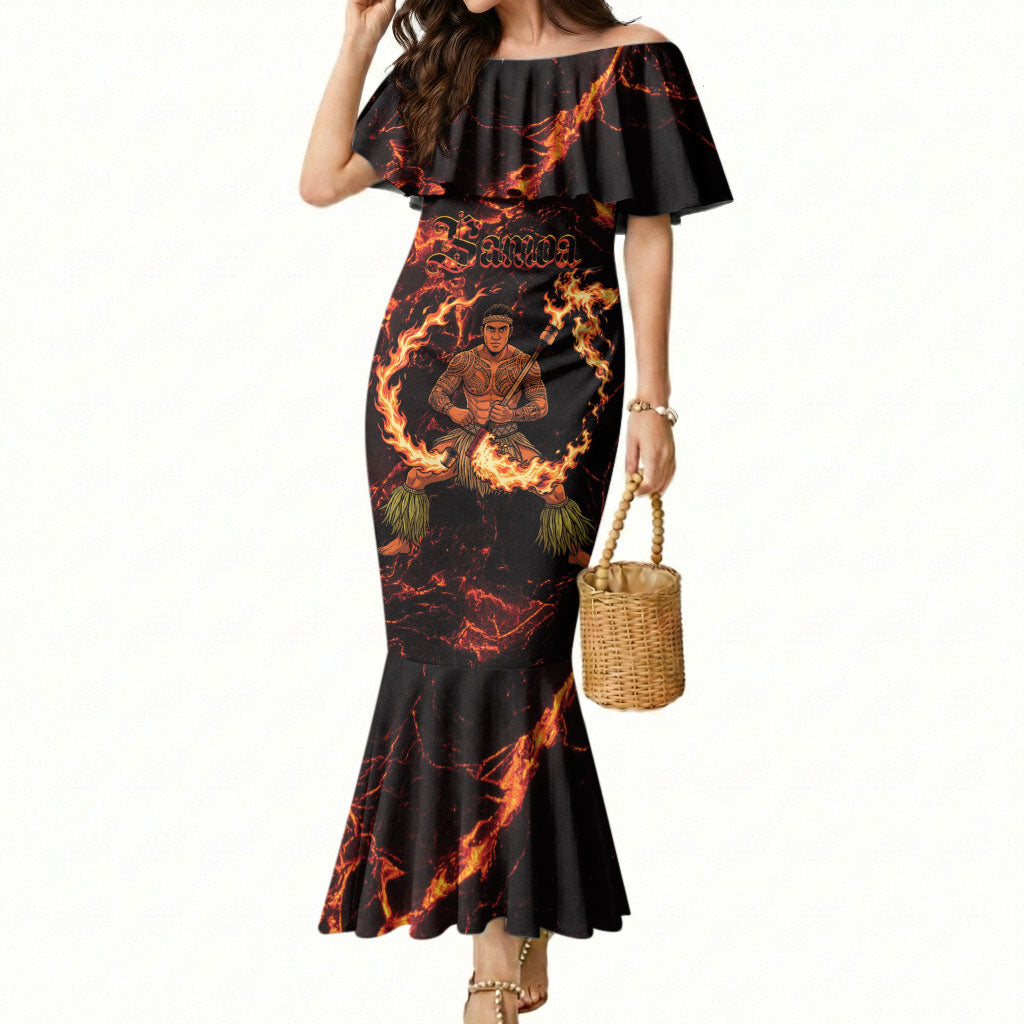 Samoa Siva Afi Dance Fireknife Mermaid Dress Polynesian Heritage Fire Dance