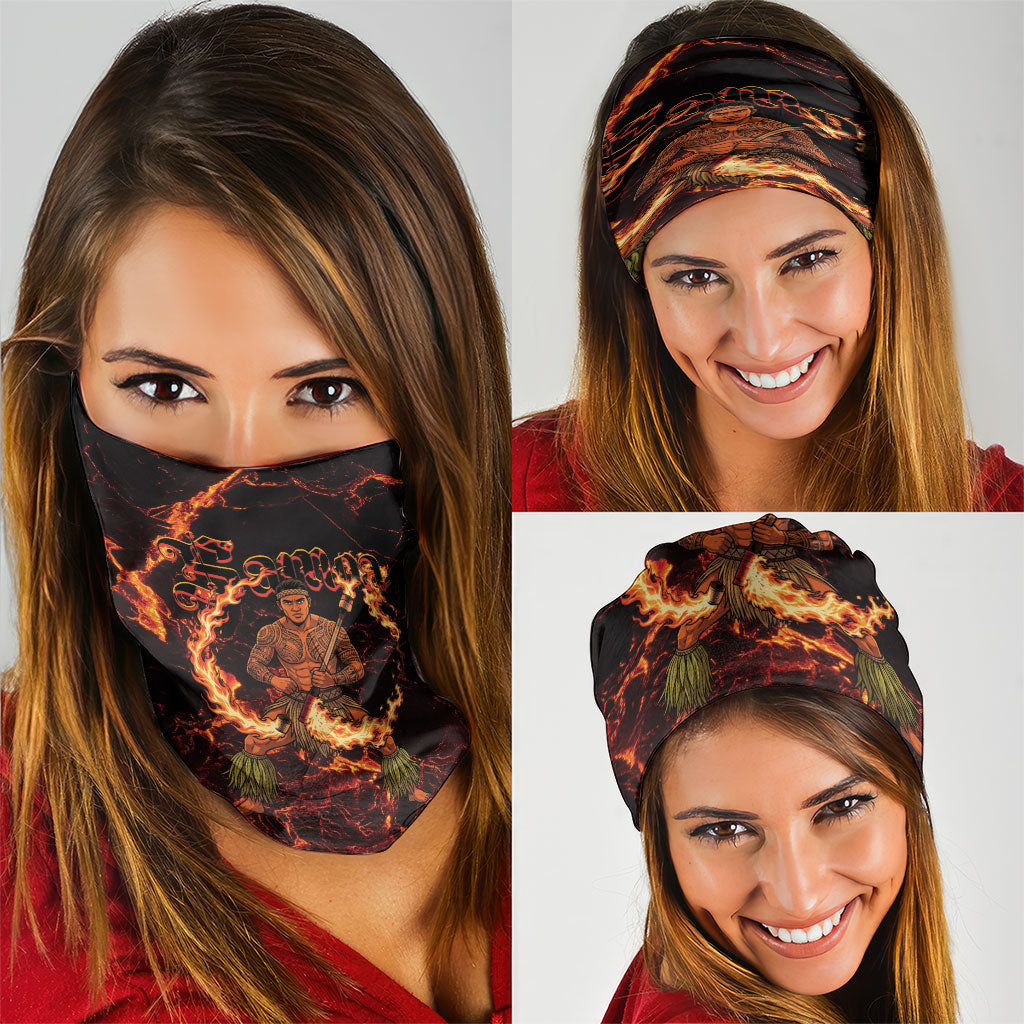 Samoa Siva Afi Dance Fireknife Neck Gaiter Polynesian Heritage Fire Dance