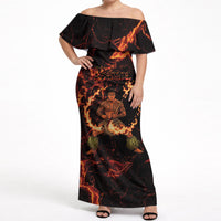 Samoa Siva Afi Dance Fireknife Off Shoulder Maxi Dress Polynesian Heritage Fire Dance