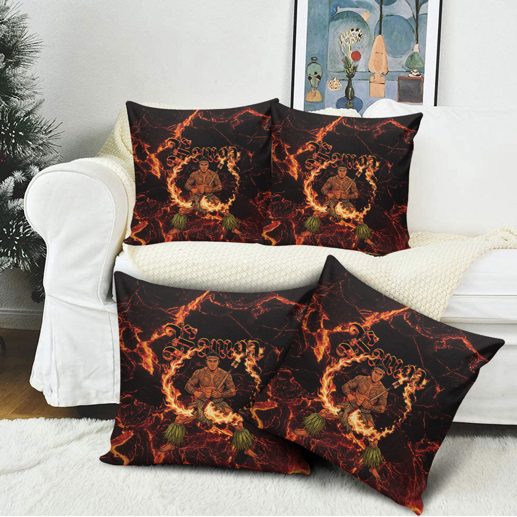 Samoa Siva Afi Dance Fireknife Pillow Cover Polynesian Heritage Fire Dance