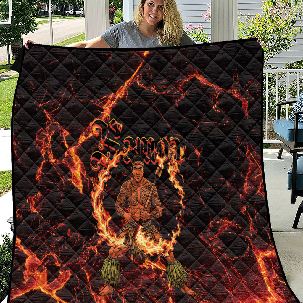 Samoa Siva Afi Dance Fireknife Quilt Polynesian Heritage Fire Dance