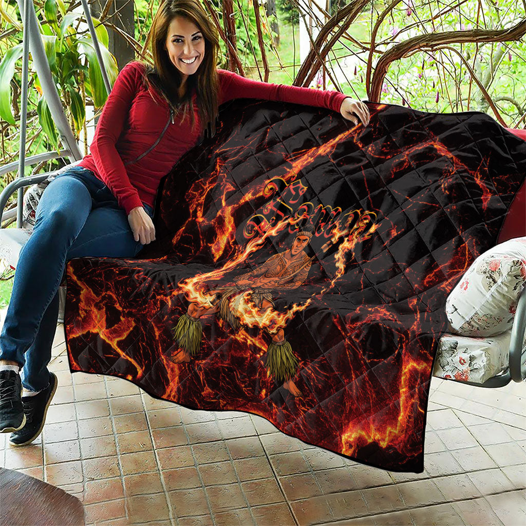 Samoa Siva Afi Dance Fireknife Quilt Polynesian Heritage Fire Dance