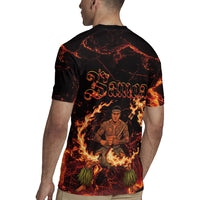 Samoa Siva Afi Dance Fireknife Rugby Jersey Polynesian Heritage Fire Dance