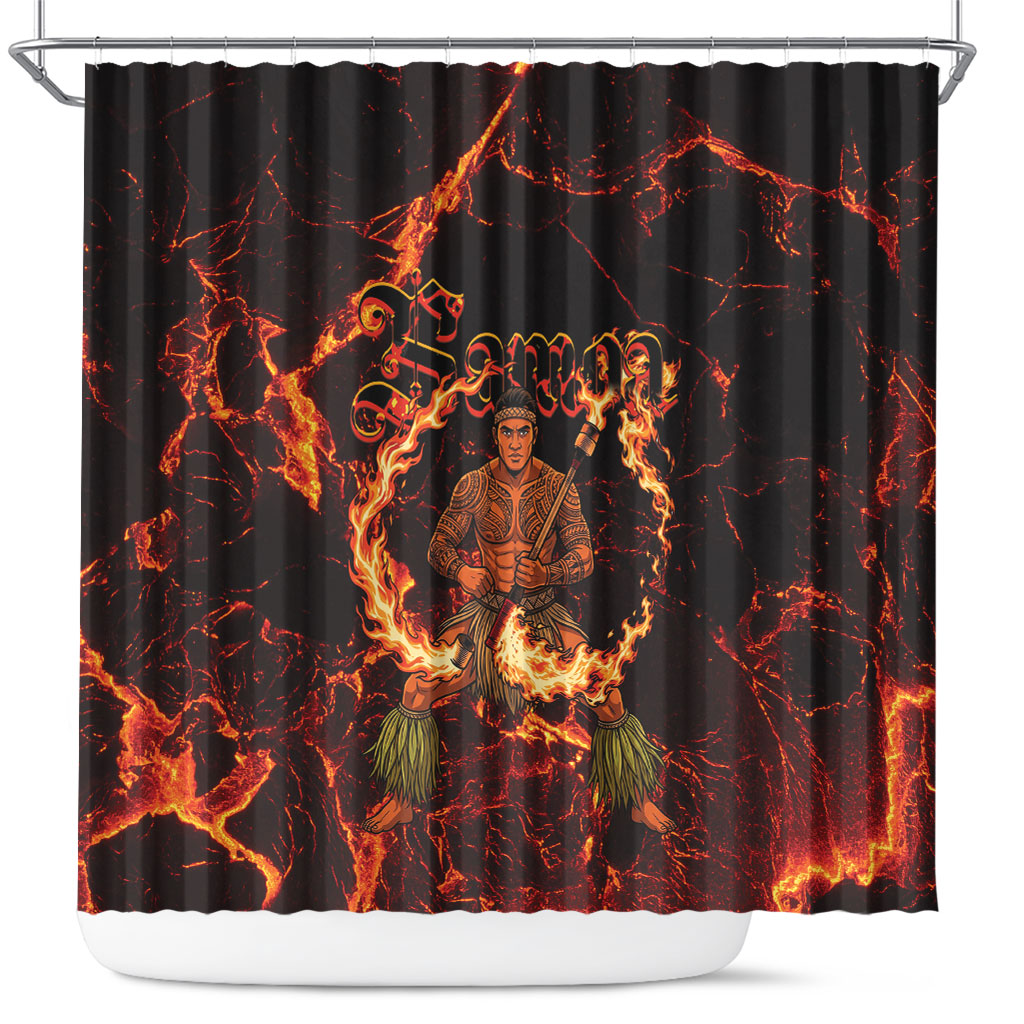 Samoa Siva Afi Dance Fireknife Shower Curtain Polynesian Heritage Fire Dance