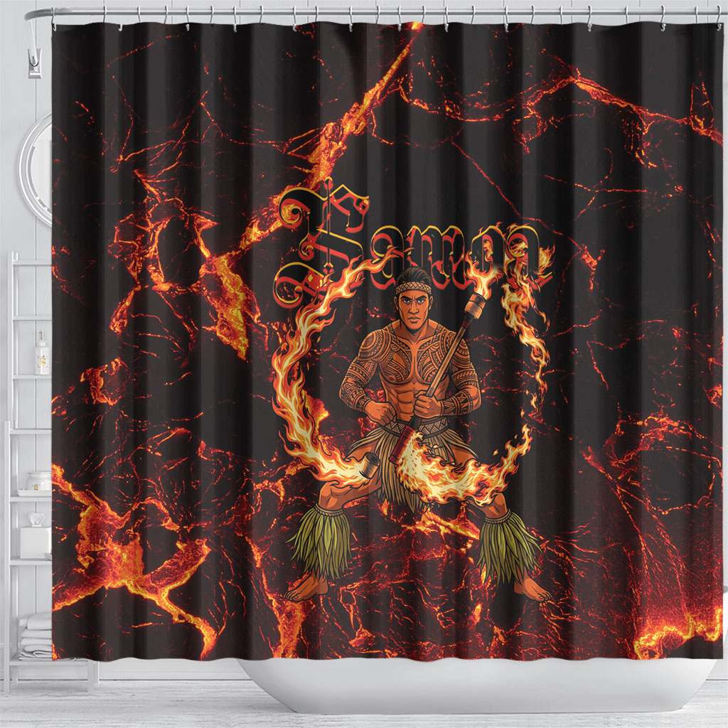 Samoa Siva Afi Dance Fireknife Shower Curtain Polynesian Heritage Fire Dance